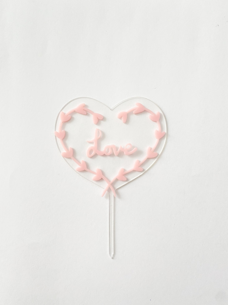 تغريسة love وردي شفاف