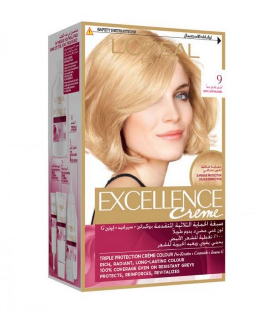 Triple protection dye Excelence very light blonde 9 from L'Oreal Paris