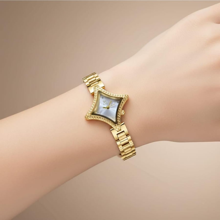 Women's watch, Evered brand, gold, white dial