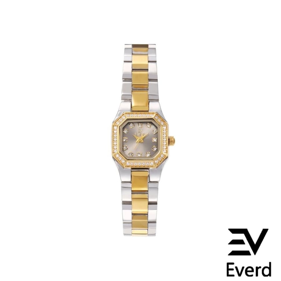 Women's watch, Evered brand, gold and silver, gray dial