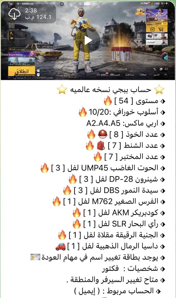حساب ببجي ( تمارا ) MJ71