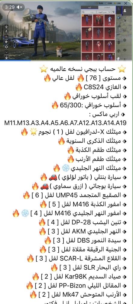 حساب ببجي رقم  MJ55