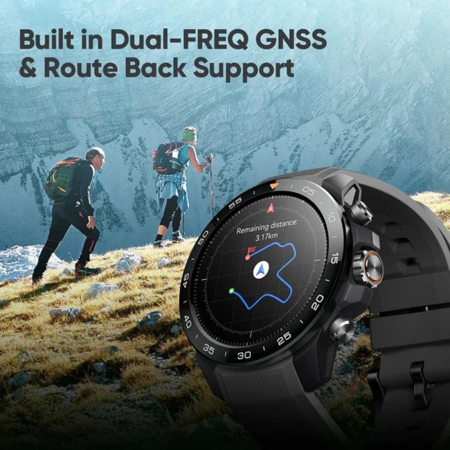 ميبرو - ساعة ذكية GS Explorer S  تجمع بين التصميم الأنيق والميزات - اسود/برتقالي