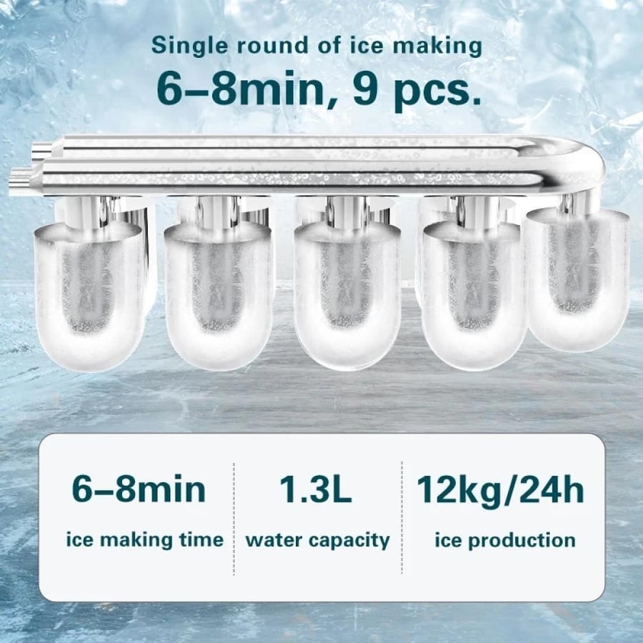 Ribbon - Ice maker with different sizes capacity 1.1 liter 112 watt - black