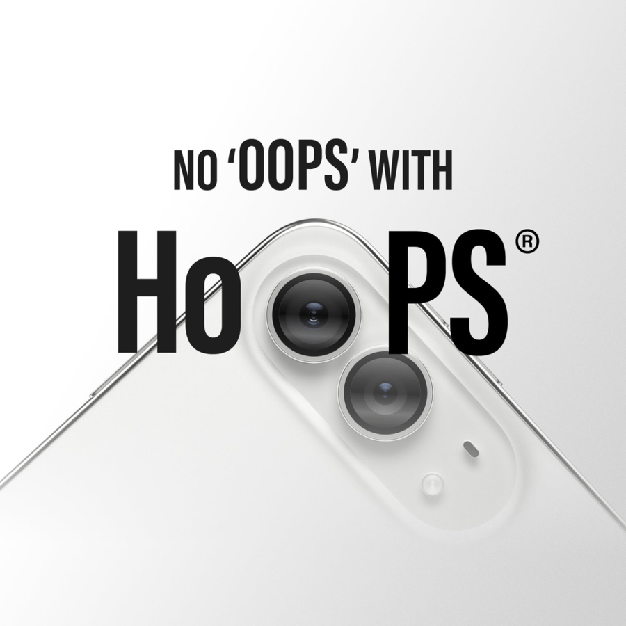 بانزر جلاس - حماية عدسات الكاميرا Hoops لجهاز iPhone Duo - شفاف
