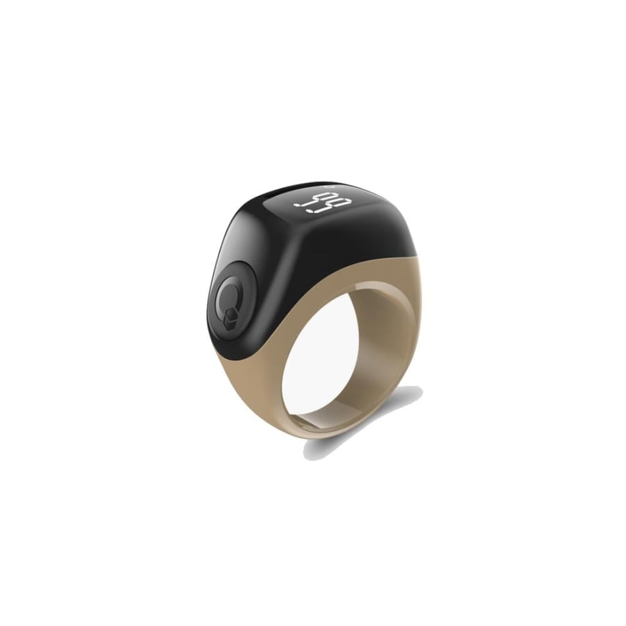 iQIBLA - خاتم تسبيح ذكي مع عداد خطوات Zikr Ring J01T - بيج