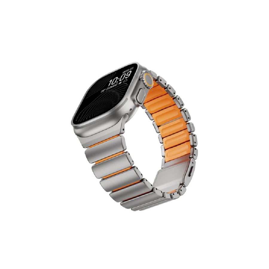 iBAND - سوار ساعة أبل معدني مغناطيسي بتصميم فاخر وسهل التعديل - فضي