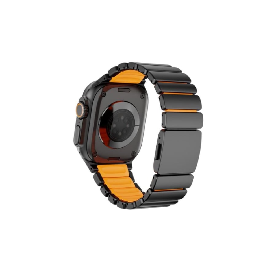 iBAND - سوار ساعة أبل معدني مغناطيسي بتصميم فاخر وسهل التعديل - اسود