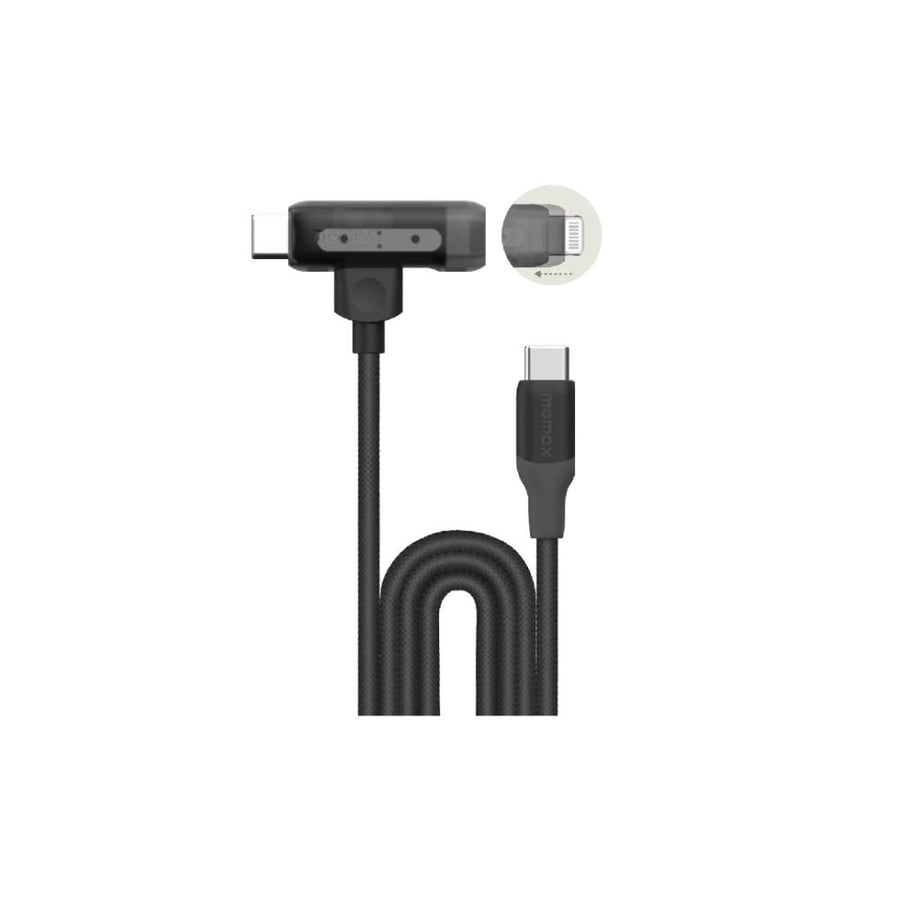 موماكس - Link Flow Duo كيبل 2 في 1 USB-C إلى Lightning مضفر