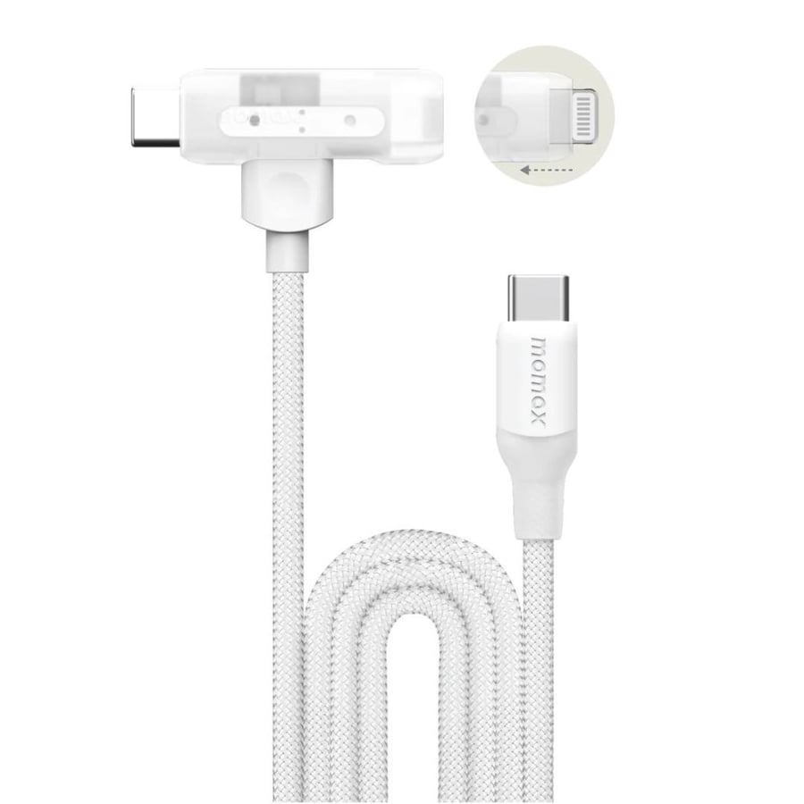 موماكس - Link Flow Duo كيبل 2 في 1 USB-C إلى Lightning مضفر