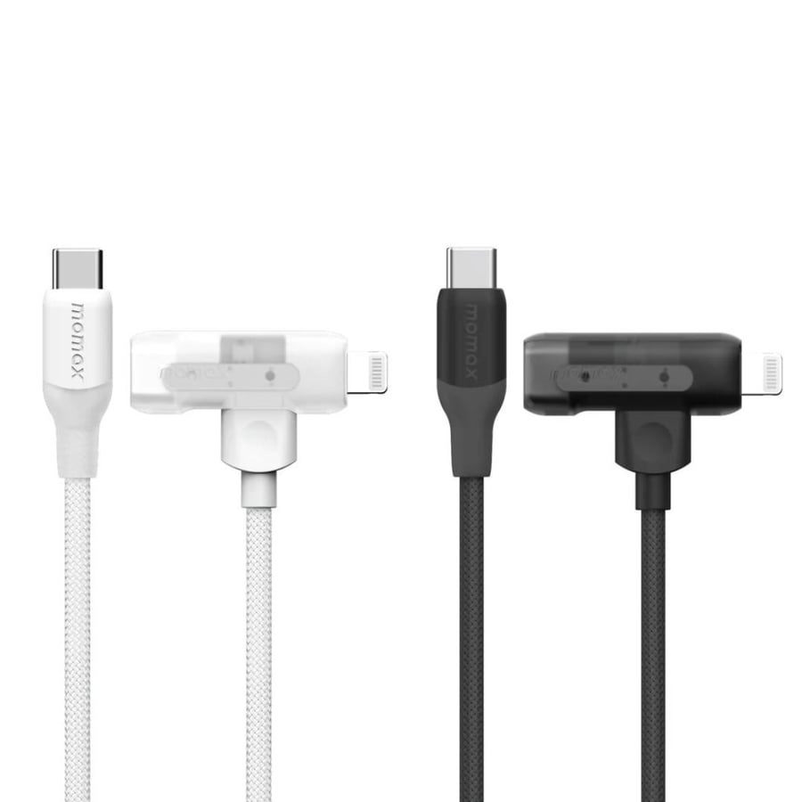 موماكس - Link Flow Duo كيبل 2 في 1 USB-C إلى Lightning مضفر