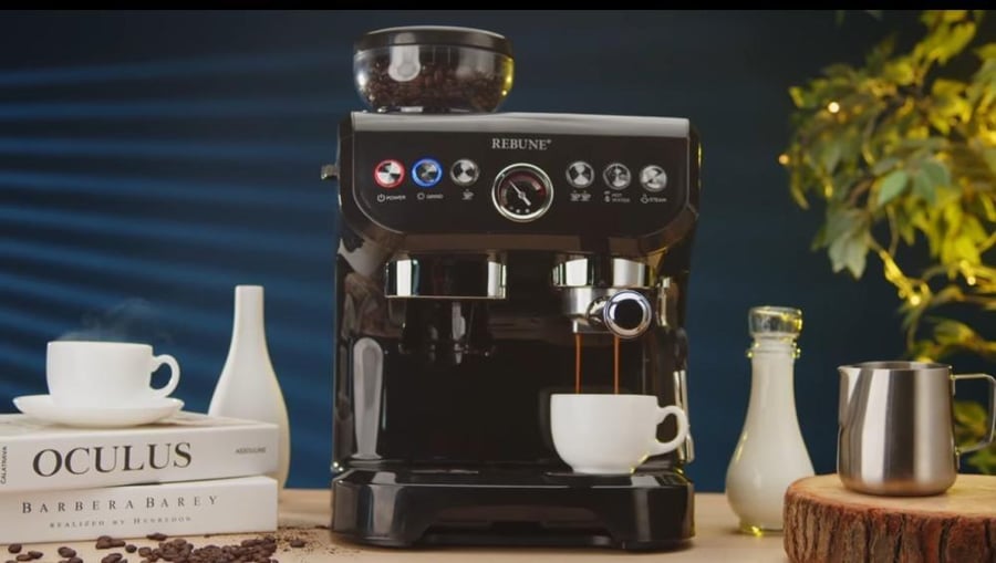 ريبون - الة قهوة الاسبريسو 1450 واط RE-6-036 - اسود