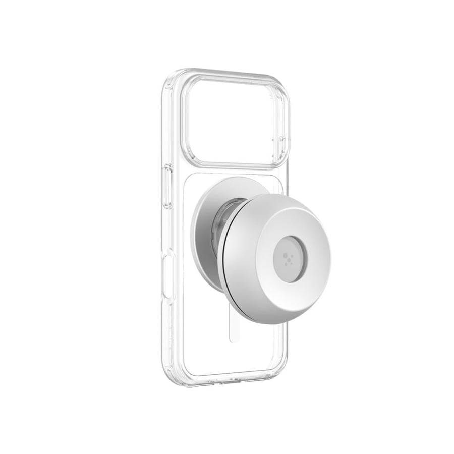 اميزنج ثنج - كفر Minimal بدعم ماج سيف مع سماعة تايب سي وستاند مغناطيسي لأيفون 18 - أبيض