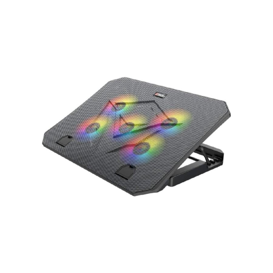 ميشن – قاعدة تبريد لابتوب قيمنج  بإضاءة RGB وخمس مراوح MT-CP3030 - اسو