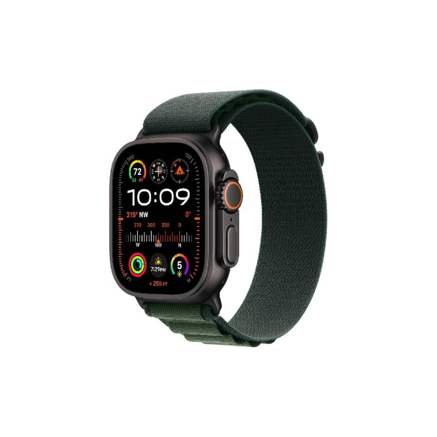 iBAND - سير ساعة أبل البن لوب قماشي مناسب لمقاسات 45 / 46 / 49 ملم - أخضر