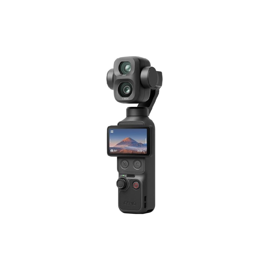 دي جي اي - كاميرا بعدستين وتصوير 4K مع تثبيت ثلاثي المحاور Osmo Pocket 4P Vlog Combo - أسود