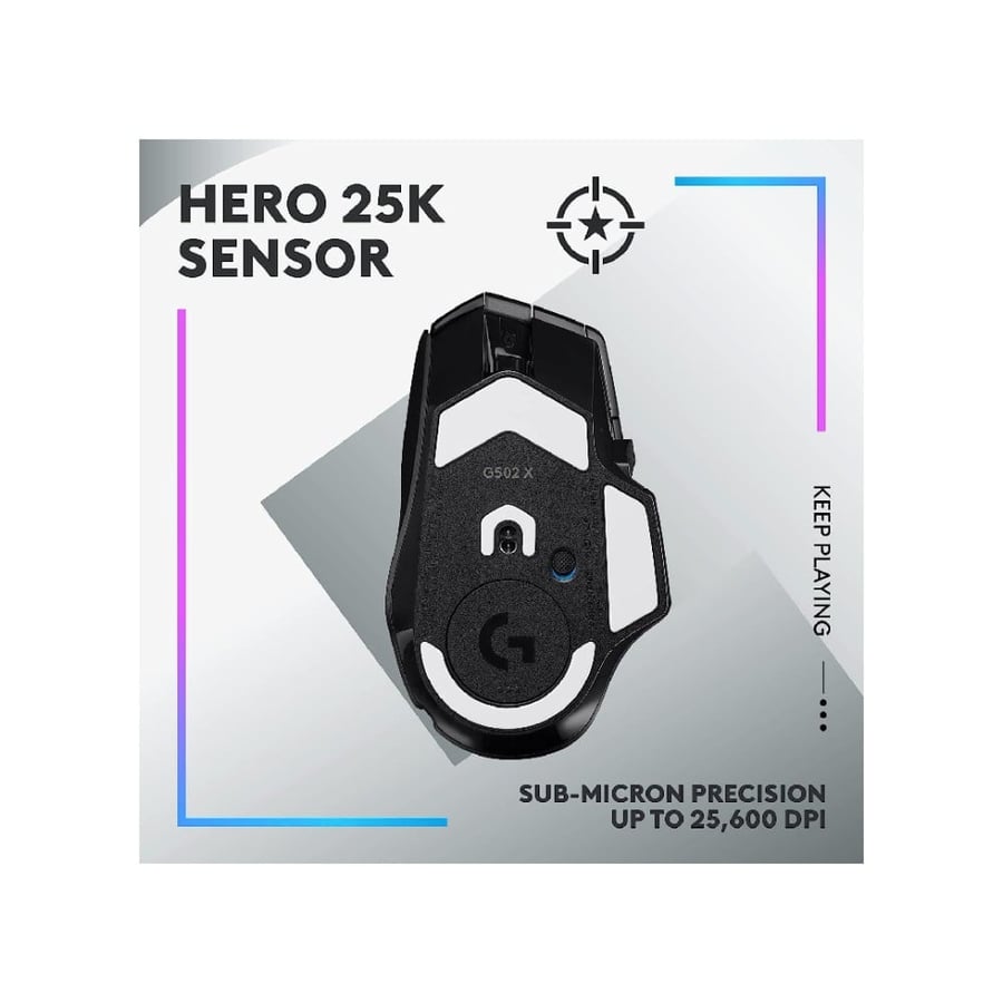 لوجيتك - ماوس العاب G502 X بلس لايت سبيد لأسلكي ار جي بي