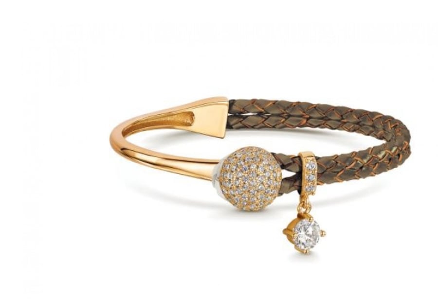 Diana brown leather bracelet, gold, British Infinity brand