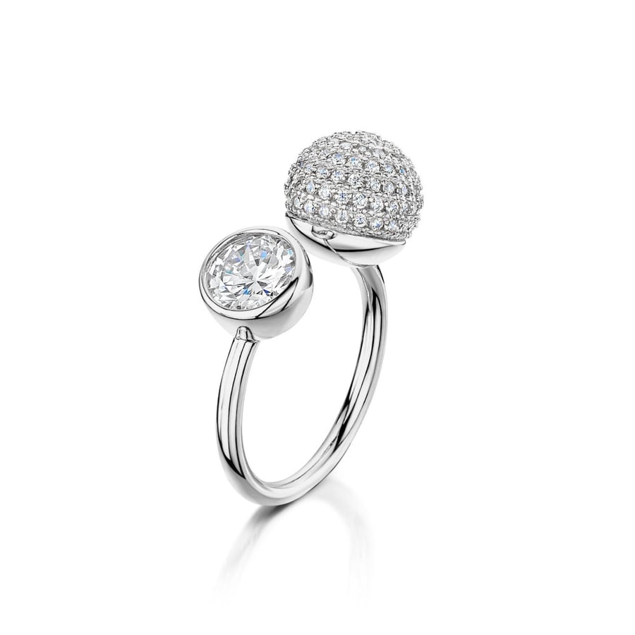 Sophia ring, Rhodium plating, British Infinity brand