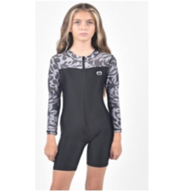 Made in UK, Modestly Active Swimwear, Long Sleeve/ Short Leg All-in-One Swimwear Suit JNR-JUL-1017