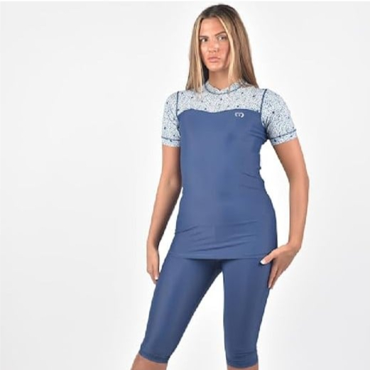 Made in UK, Modestly Active Swimwear, Short Sleeve Rash Guard HOL-217