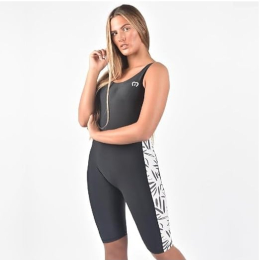 Made in UK, Modestly Active Swimwear, Sleeveless / Short Leg All-in-One Swimwear Suit TRA-1117