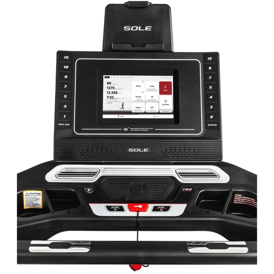 جهاز المشي Sole Fitness F80-ENT بشاشة لمس جديدة كليًا تعمل بنظام Android مقاس 10.1 بوصة