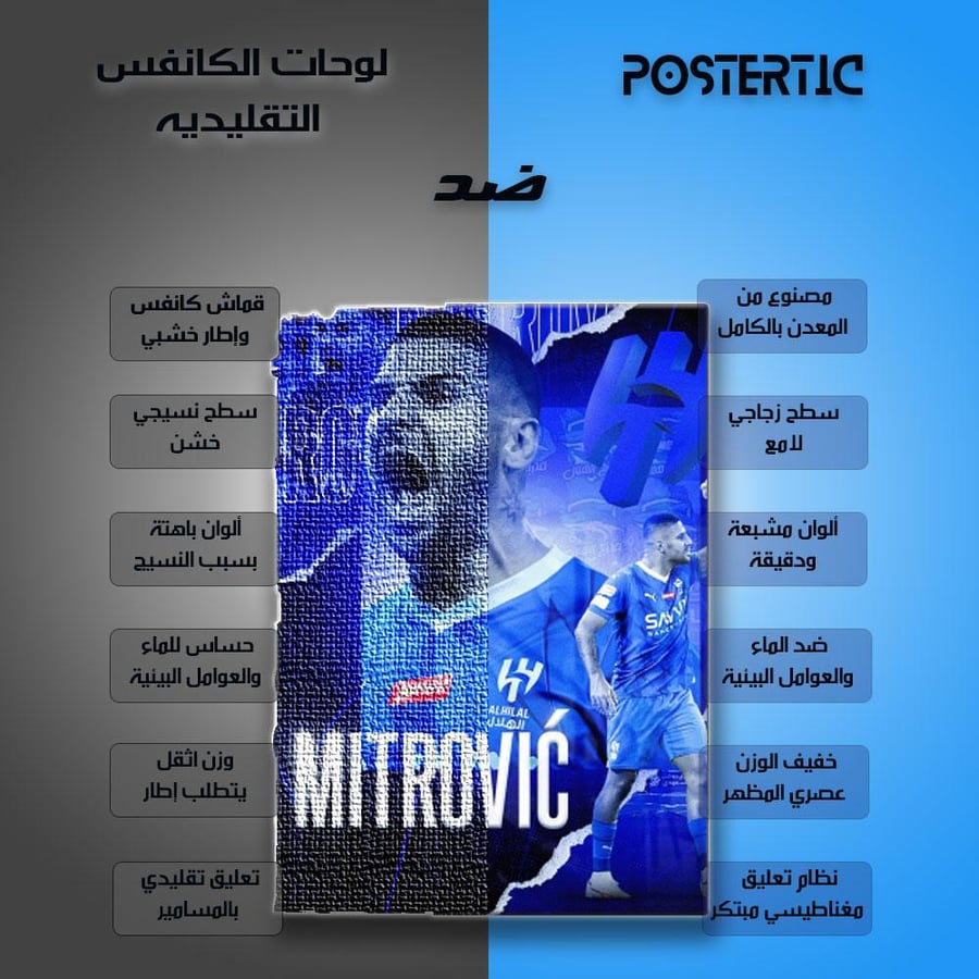 A painting with a design of player Alexander Mitrovic