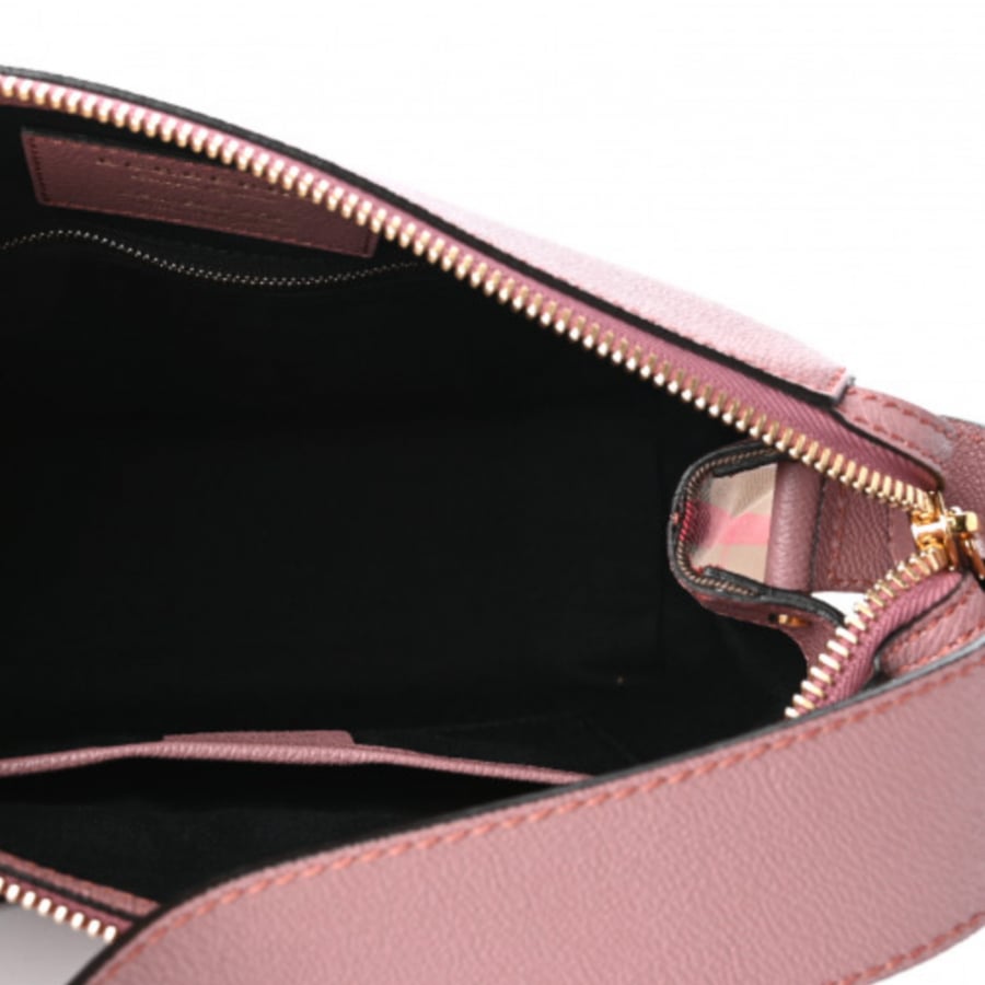 BURBERRY Soft Grain Calfskin House Check Small Helmsley Crossbody Dusty Pink