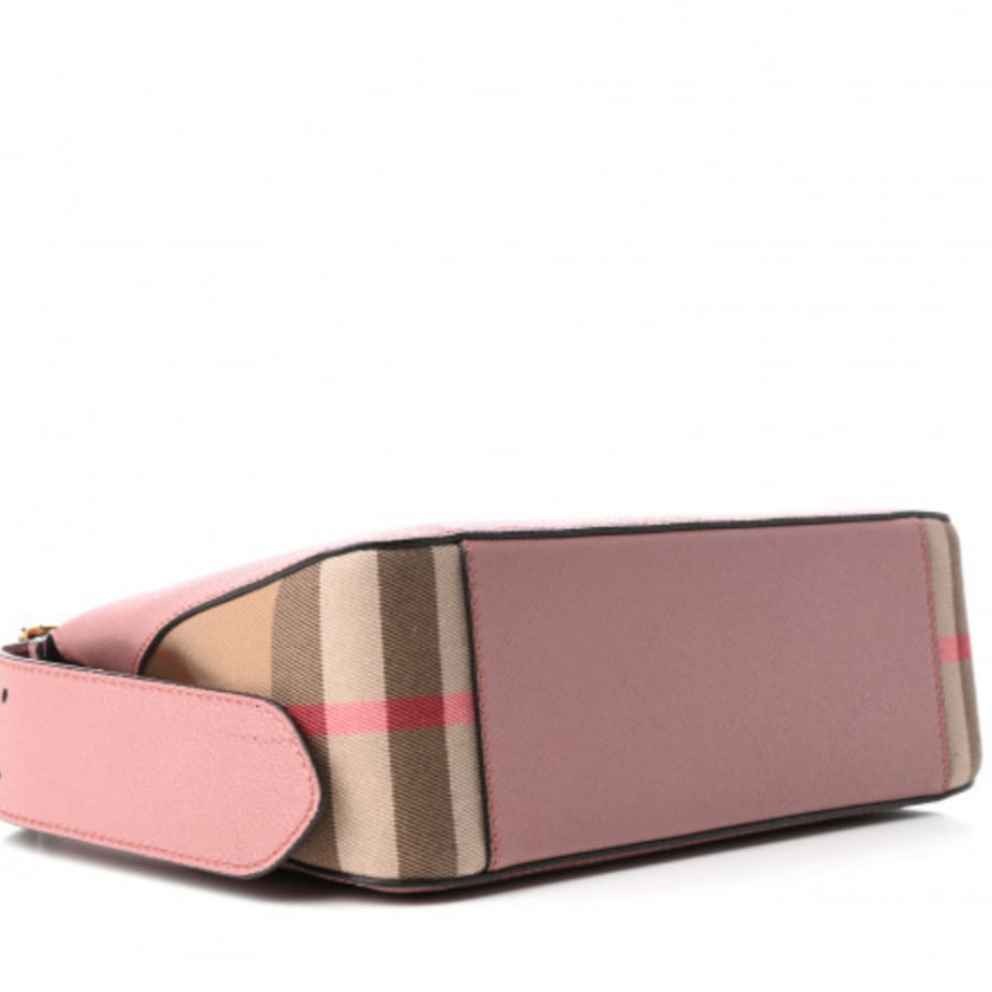 BURBERRY Soft Grain Calfskin House Check Small Helmsley Crossbody Dusty Pink