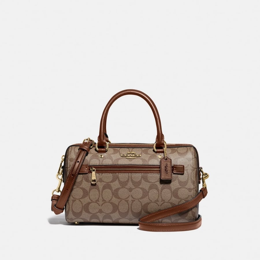 حقيبة "روان ساتشل Rowan Satchel" من الجلد بنقشة ماركة كوتش