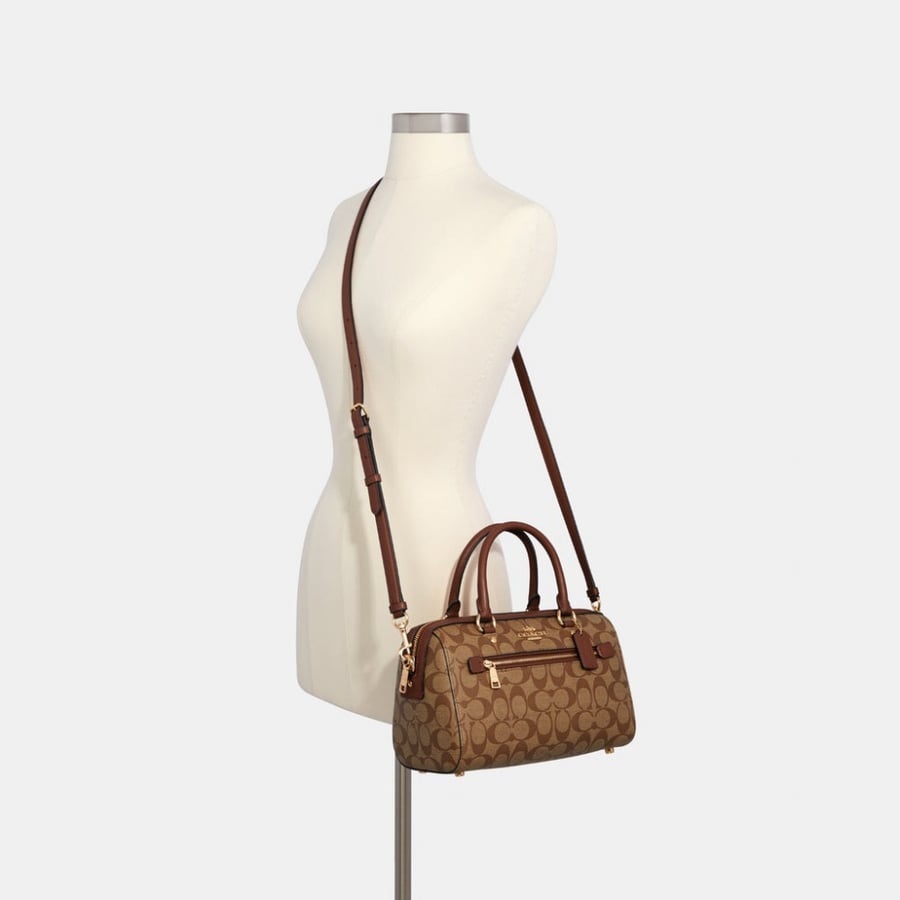 حقيبة "روان ساتشل Rowan Satchel" من الجلد بنقشة ماركة كوتش