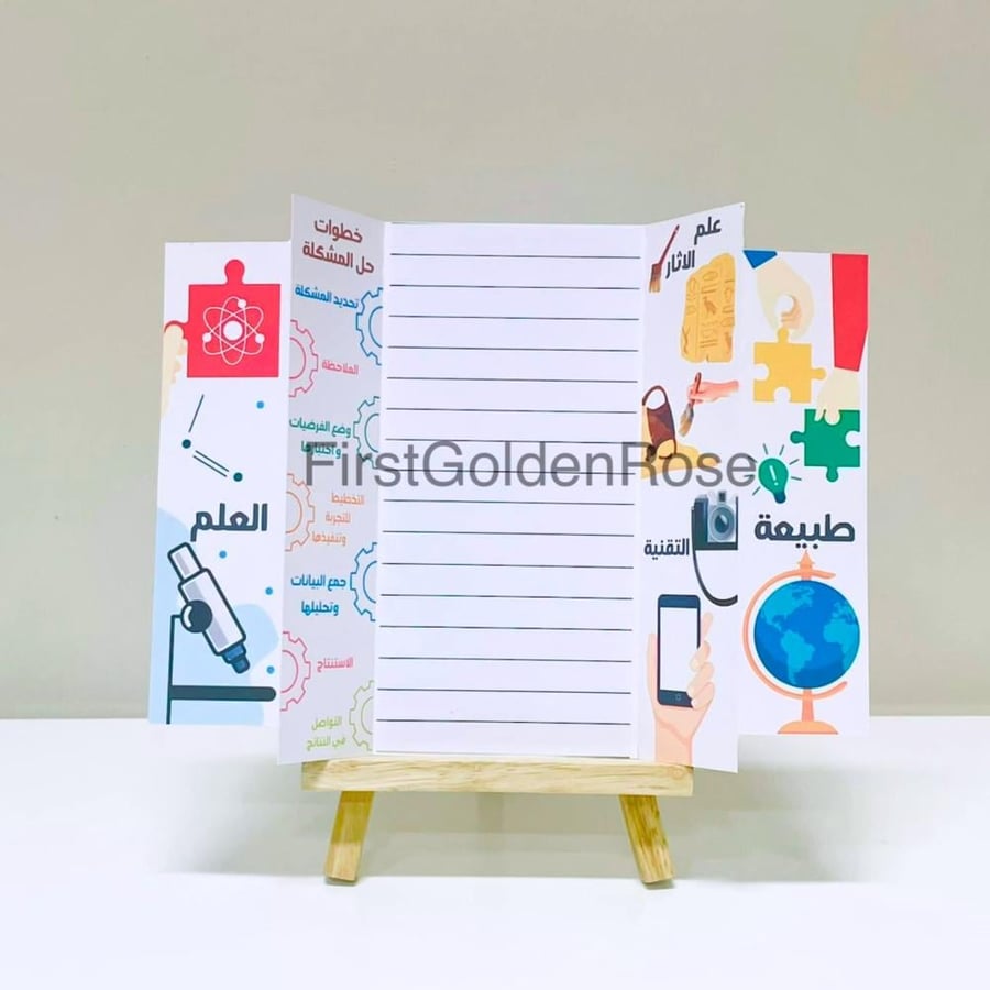مطوية فصل طبيعة العلم ثاني متوسط - الترم الاول جاهزه للكتابة