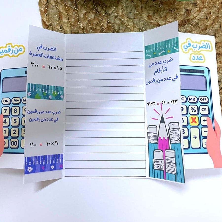 مطوية فصل الضرب في عدد من رقمين - رابع الترم الاول
