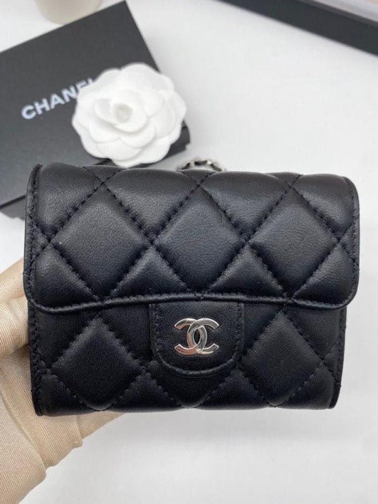 محفظة شانيل السوداء بسلسلة -CHANEL
