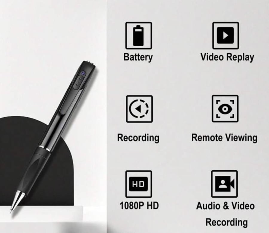 قلم كاميرا مخفي  بث مباشر 1080P FHD واي فاي