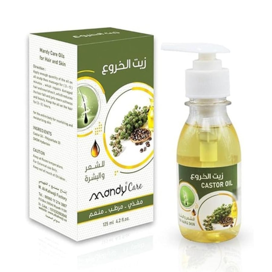 زيت خروع طبيعي للشعر والبشرة تغذية وتقوية ترطيب عميق وتعزيز النمو - 125 مل من ماندي كير