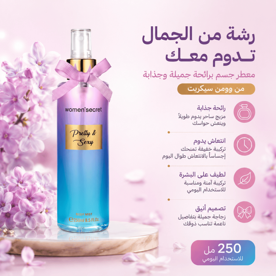 معطر جسم برائحة جميلة وجذابة 250مل من وومن سيكريت