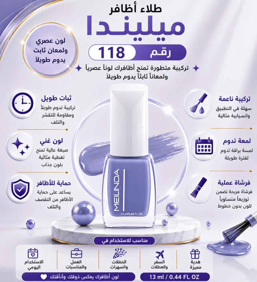 طلاء أظافر مانيكير ثابت رقم 118 من ميليندا