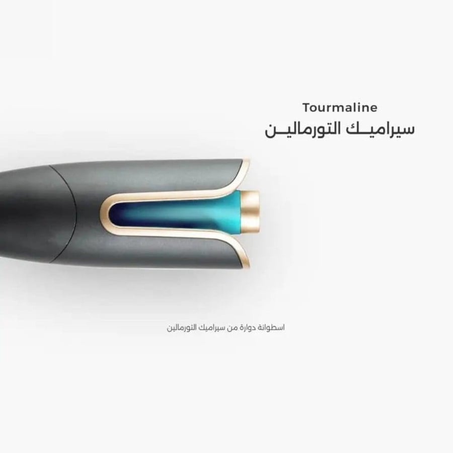 جهاز تمويج وتجعيد الشعر الذاتي فير الشعر لون اسود من جلوري