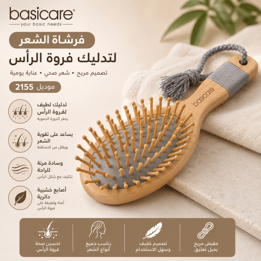 فرشاه الشعر لتدليك فروه الراس 2155 من بيسي كير