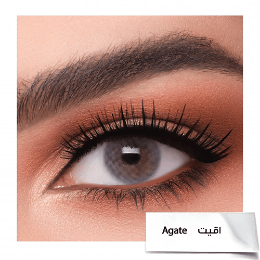 عدسات لاصقة ملونة شهرية أجيت تمنح لوناً بني داكن طبيعي مع لمسة جذابة للعين من ليندا