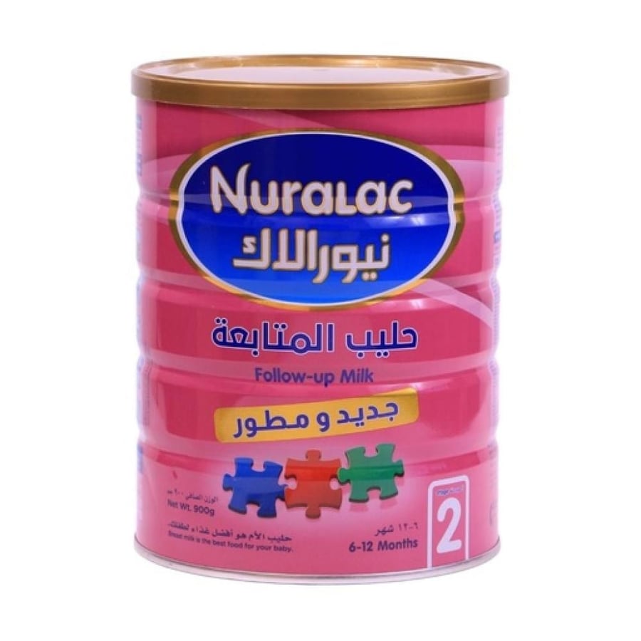 حليب أطفال نيورالاك رقم 2 من عمر 6 إلى 12 شهراً 900 جرام تركيبة غذائية متوازنة تدعم النمو الصحي وتوفر العناصر الأساسية المناسبة لاحتياجات الأطفال في مرحلة المتابعة من المراعى