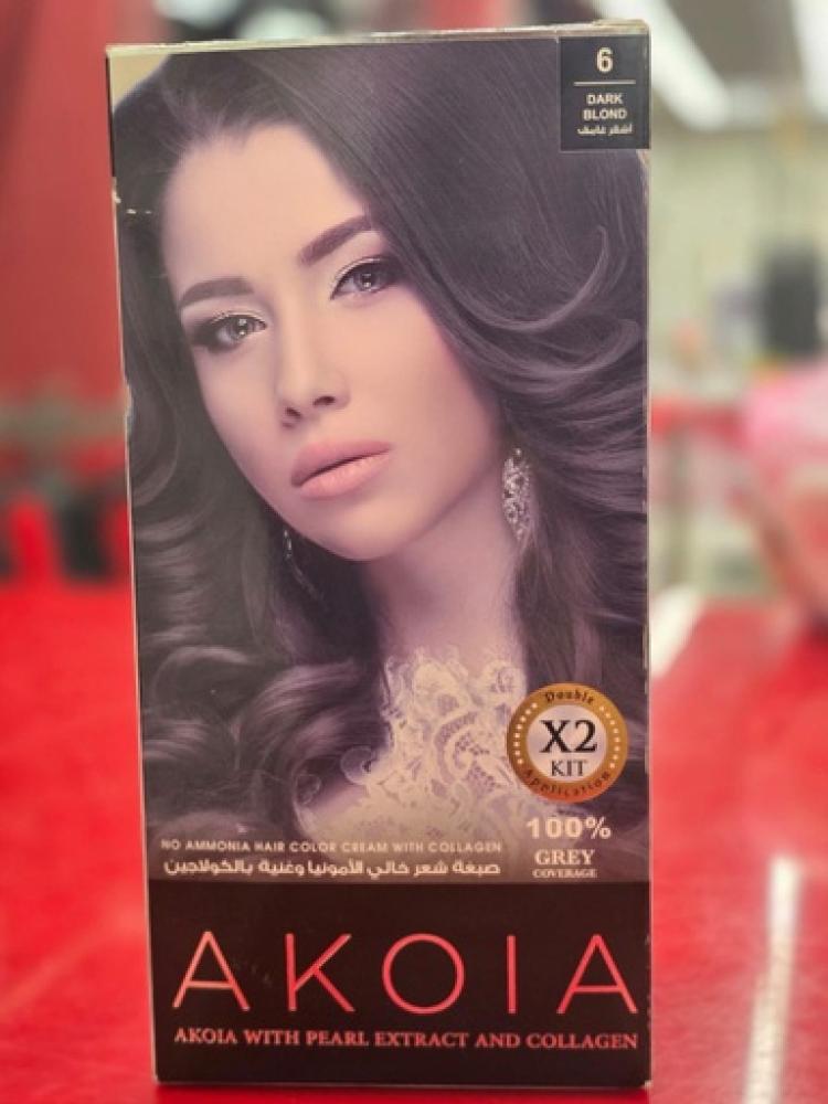 صبغة بالكولاجين وخلاصة اللؤلؤ أشقر غامق 6 تغذية ولمعان للشعر من أكويا