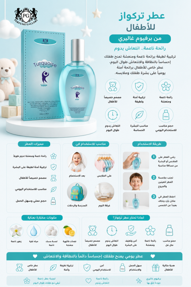 عطر للأطفال 100 مل تركواز من برفيوم جاليري
