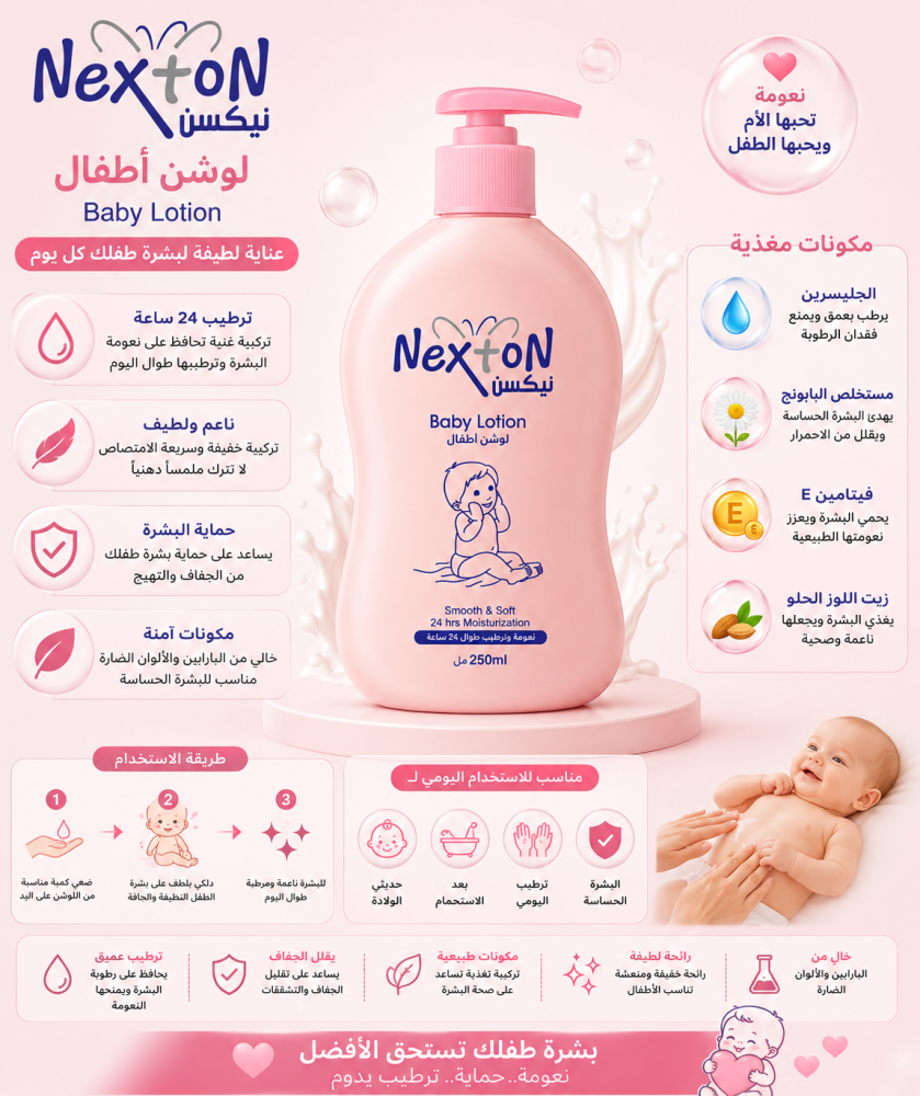 لوشن ترطيب أطفال 250 مل يرطب البشرة ويمنح نعومة من نيكسن