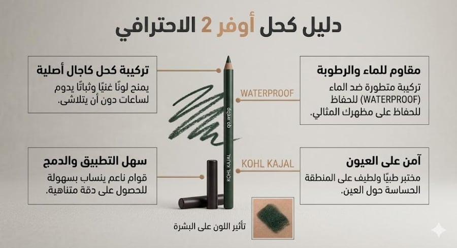 قلم كاجال مقاوم للماء درجة M406 أخضر غامق تحديد دقيق وثبات طويل من ميك أوفر 22