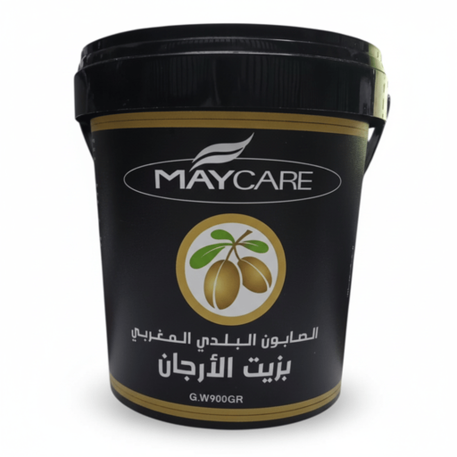 الصابون البلدي المغربي بزيت الارجان التي تُغذي البشرة بعمق وتمنحها ملمسًا ناعمًا - 900 جم  من ماي كير
