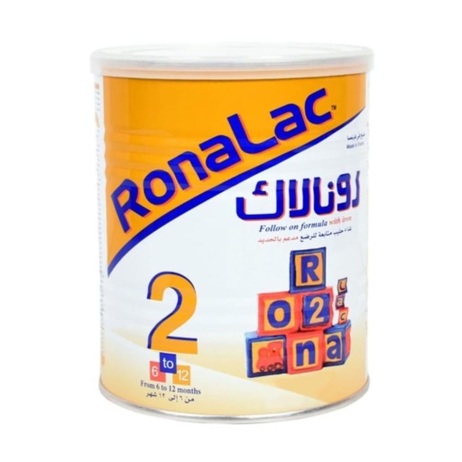 حليب أطفال رقم 2 من 6 حتى 12 شهرا 1700 جرام تركيبة غذائية متكاملة تدعم النمو الصحي وتوفر العناصر الأساسية المناسبة لاحتياجات الرضع من رونالاك
