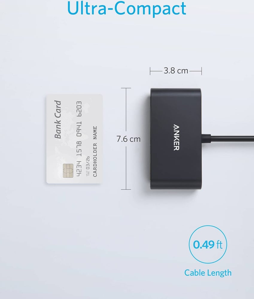 انكر وصلة أنكر متعددة المنافذ 3 في 1 تايب سي بدقة 4K مع USB 3.0 وشحن PD